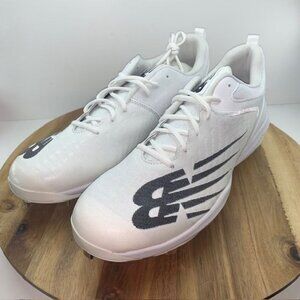 New Balance FuelCell 4040 v6 Metal Cleats L4040TW6 White Black Size 16